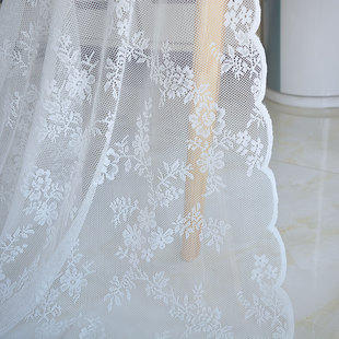 高端白色蕾丝布料窗帘纱窗 婚礼纱幔网纱甜品台道具面料布料包邮