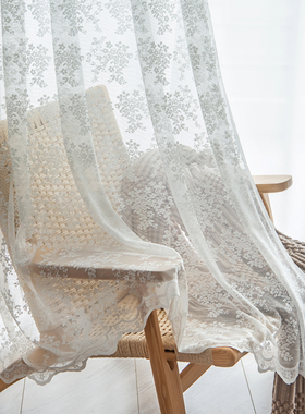 2.8米宽韩式窗帘白色蕾丝门帘婚礼摄影纱幔网纱桌布国风布料包邮