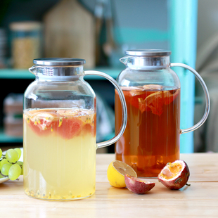 家用高硼硅玻璃水壶耐高温大容量泡茶壶花茶壶扎壶凉白开冰箱水壶