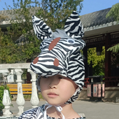 中性儿童十二生肖卡通动物斑马造型棕马演出头饰白马红马表演帽子