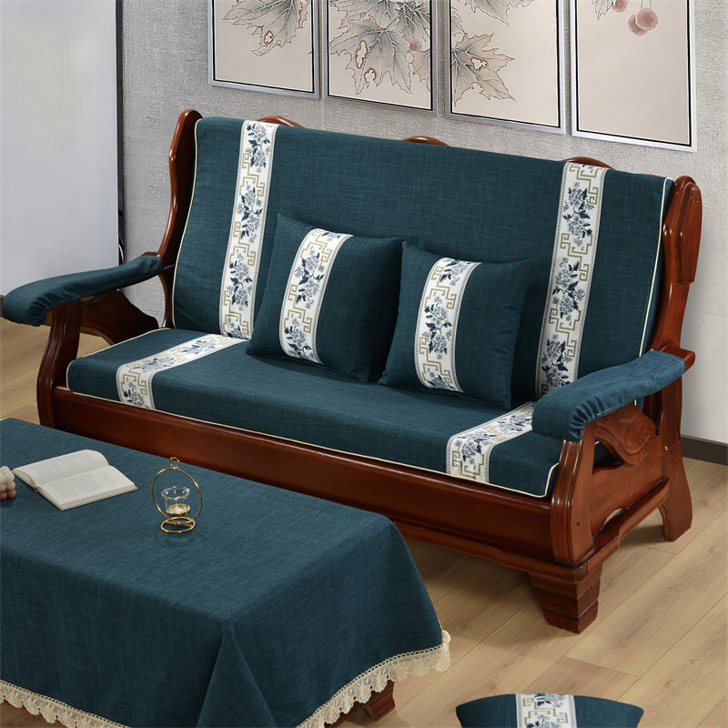 实木红木质沙发垫带靠背连体加厚中式四季防滑定做春秋椅海绵坐垫