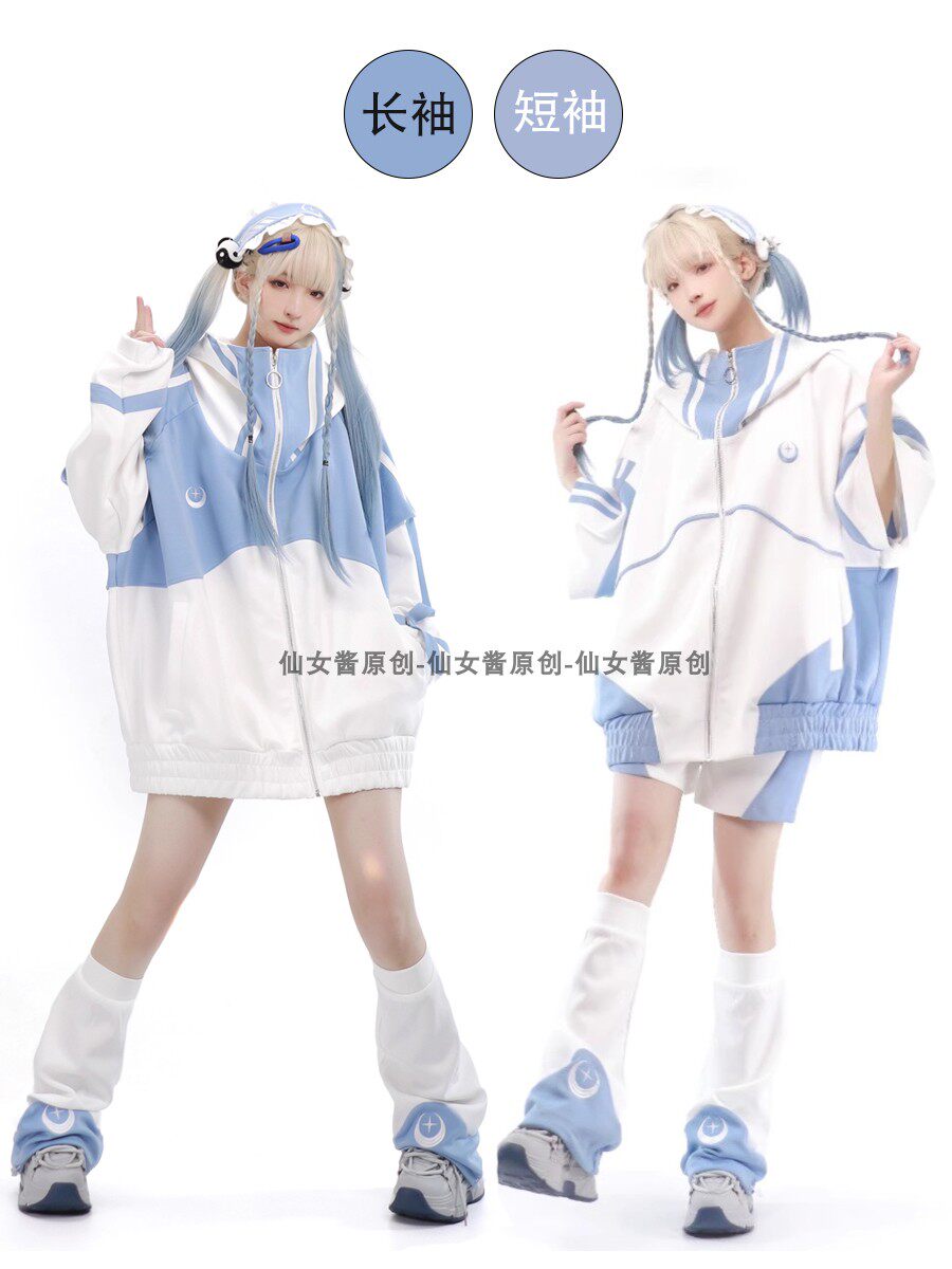 XINGZI 라디오 반팔 광산 시리즈 남성과 여성을 위한 대량 생산 재킷 작은 일본 귀여운 학생 스포츠 정장