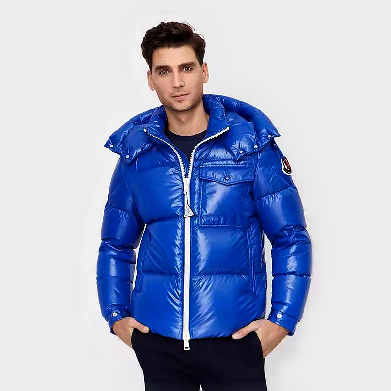 亮面休闲短款男士羽绒服保暖立领