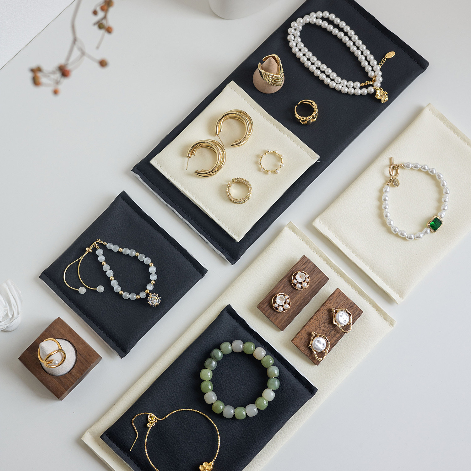 가죽 쥬얼리 귀걸이 목걸이 디스플레이 쿠션 쥬얼리 쥬얼리 링 디스플레이 패브릭 장식 쿠션 귀걸이 사진 소품