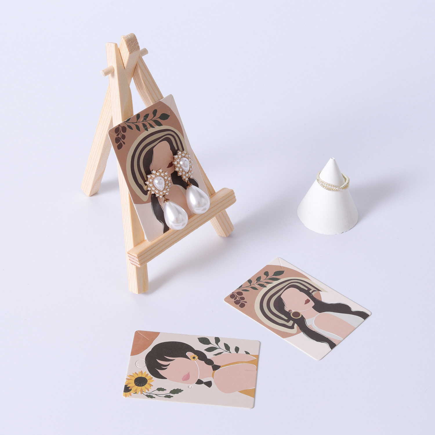 INS 로그 미니 이젤 삼각대 쥬얼리 디스플레이 스탠드 디스플레이 소품 쥬얼리 사진 배경 장식