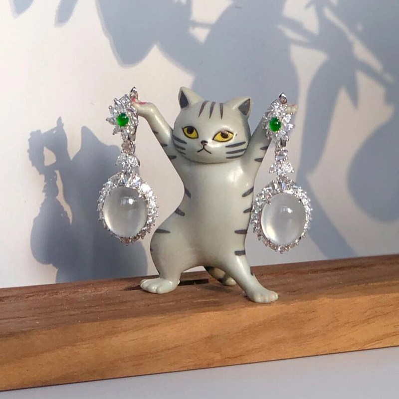 귀여운 고양이 귀걸이 선반 디스플레이 스탠드 맞춤형 크리 에이 티브 쥬얼리 랙 디스플레이 스토리지 걸이 랙 쥬얼리 촬영 소품