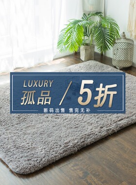 清仓简约加厚健身地毯客厅卧室满铺房间进门北欧绒毛个性灰色尾货
