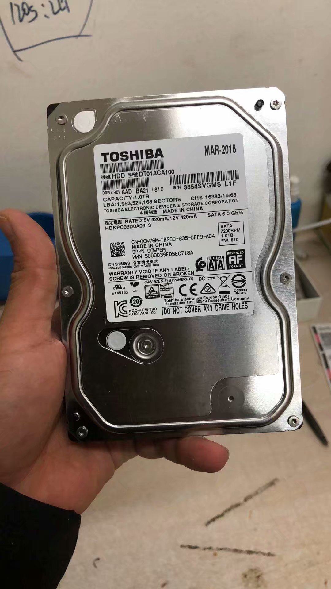 Toshiba/东芝DT01ACA100 3.5寸台式机1t硬盘7200转 戴尔拆机全新