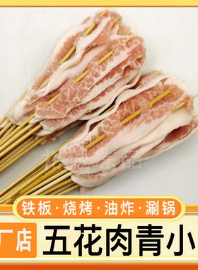五花肉小串肉青小串商用半成品铁板小五花烧烤油炸涮锅猪肉小串