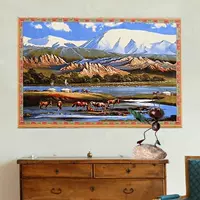 Mông Cổ nhập khẩu 100% nguyên chất len ​​thảo nguyên ngựa phòng khách phòng ngủ nghiên cứu văn phòng trang trí phong cảnh tấm thảm tấm thảm - Tapestry 	thảm treo tường 3d