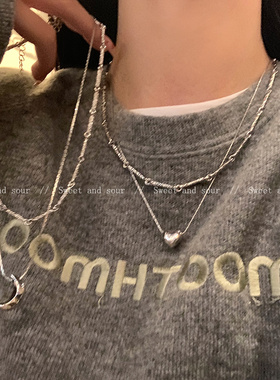 y2k甜酷辣妹风双层叠戴项链