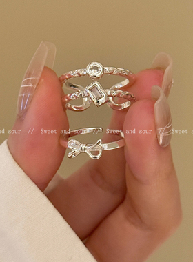 甜酷开口可调节戒指韩版