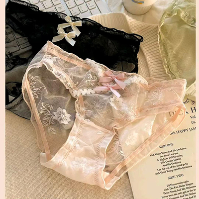 赤媚性感法式蕾丝少女内裤纯棉档