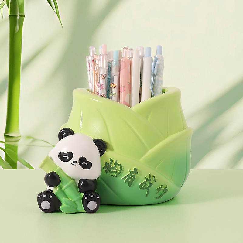 创意熊猫笔筒桌面装饰摆件伴手礼