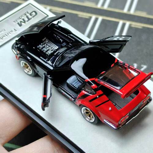 新品GTM 1:64 日产Fairlady Z S30 黑红配色 合金车模 收藏摆件