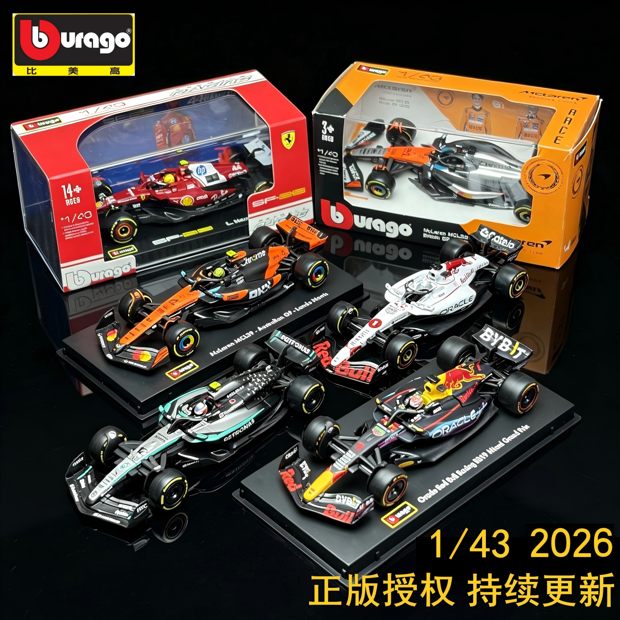 正版比美高F1车模143