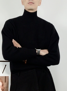 半高领毛衣男冬季打底紧身保暖免烫韩国西装内搭针织衫秋冬中青年