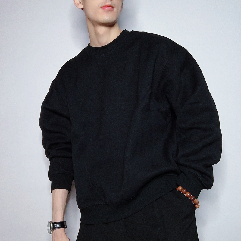 卫衣男圆领套头韩设计感小众秋冬