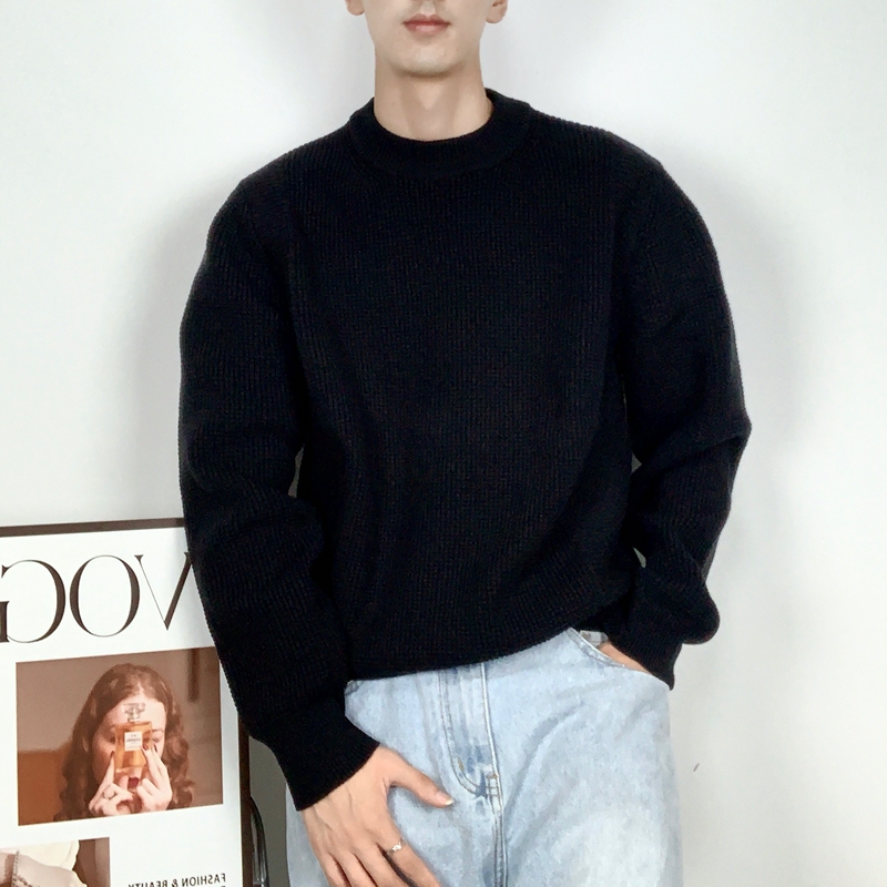 简约港风潮韩国东大门套头毛衣男
