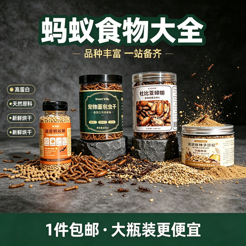 宠物蚂蚁食物大全昆虫干混合粮