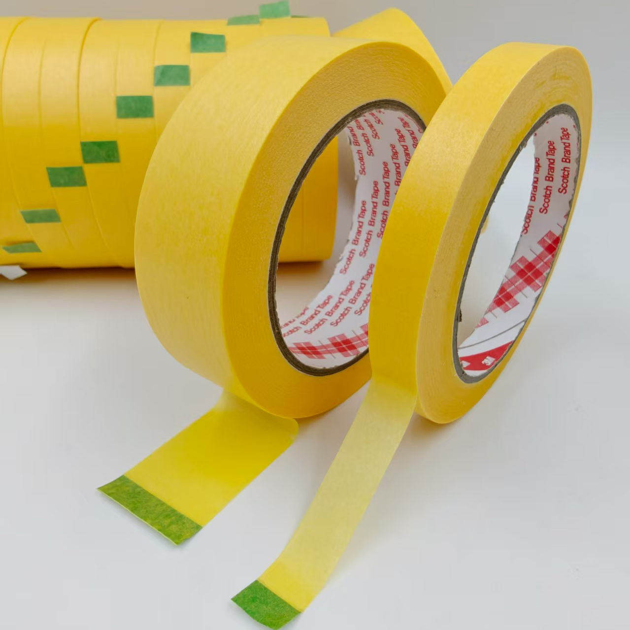 3M244耐温美纹纸胶带粘力好耐温黄色和纸无痕遮蔽胶带不残留胶水