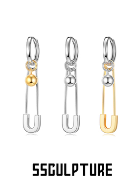 SSCULPTURE 奶奶外婆都爱的时尚回形针耳环 小众 原创 男女同款