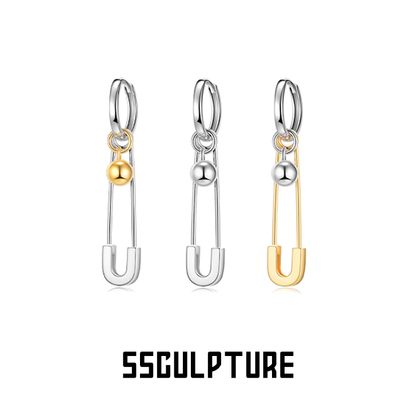 小众回形针原创耳环男女同款