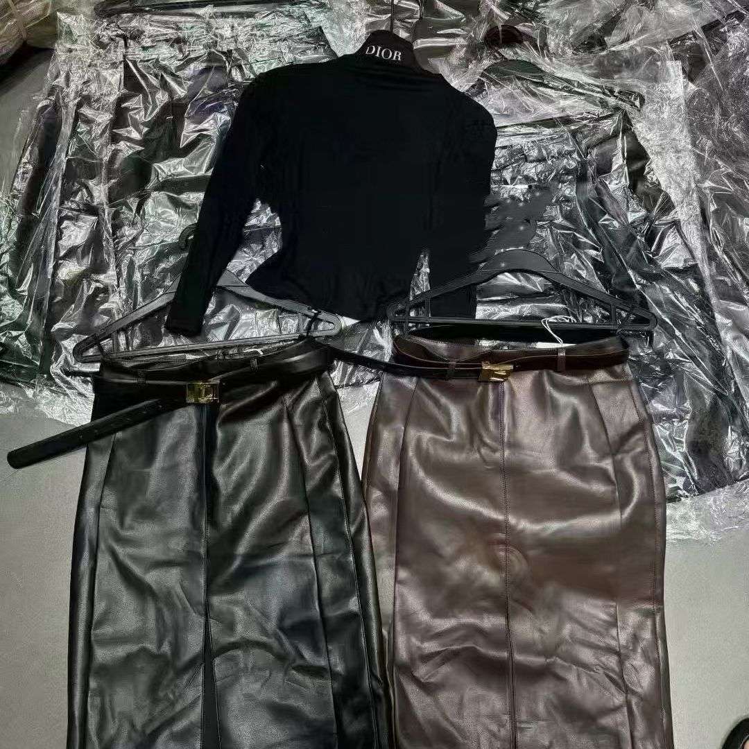 LD STUDIO亮亮家-的大爆款性感女人味皮裙半身裙(配腰带)ys1-9561