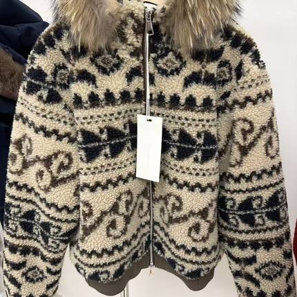 sun11 shop羽绒-复古费尔岛印花宽松时尚保暖羽绒服外套(配25268