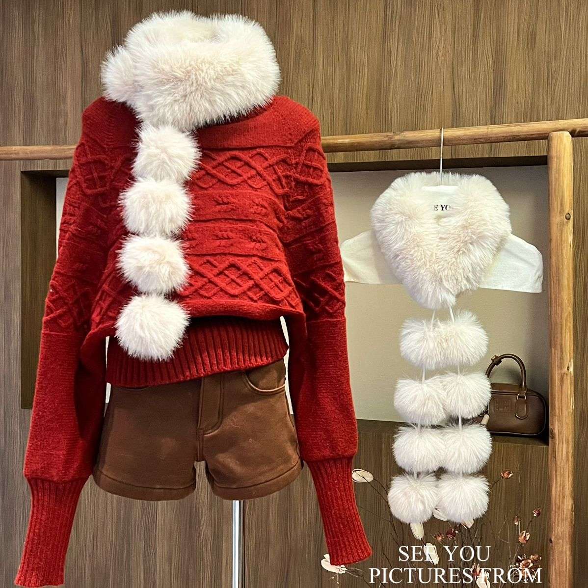 SEE YOU-冬日出片神器补单到爆进店必带毛球球围巾275