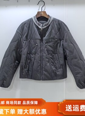 YAW-6A116女新款时尚立领小个子棉服拉链百搭拼接冬装2025短外套