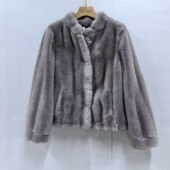 KLC 2026短外套 优雅宽松立领宽松皮毛一体气质春装 6219女新款 时尚