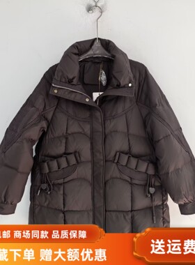 FLBR5B506女新款时尚休闲白鸭绒保暖百搭中长冬装2025羽绒服外套