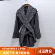 26C036女新款 时尚 显瘦韩版 商场同款 系带羊毛呢外套春装 2026配围脖