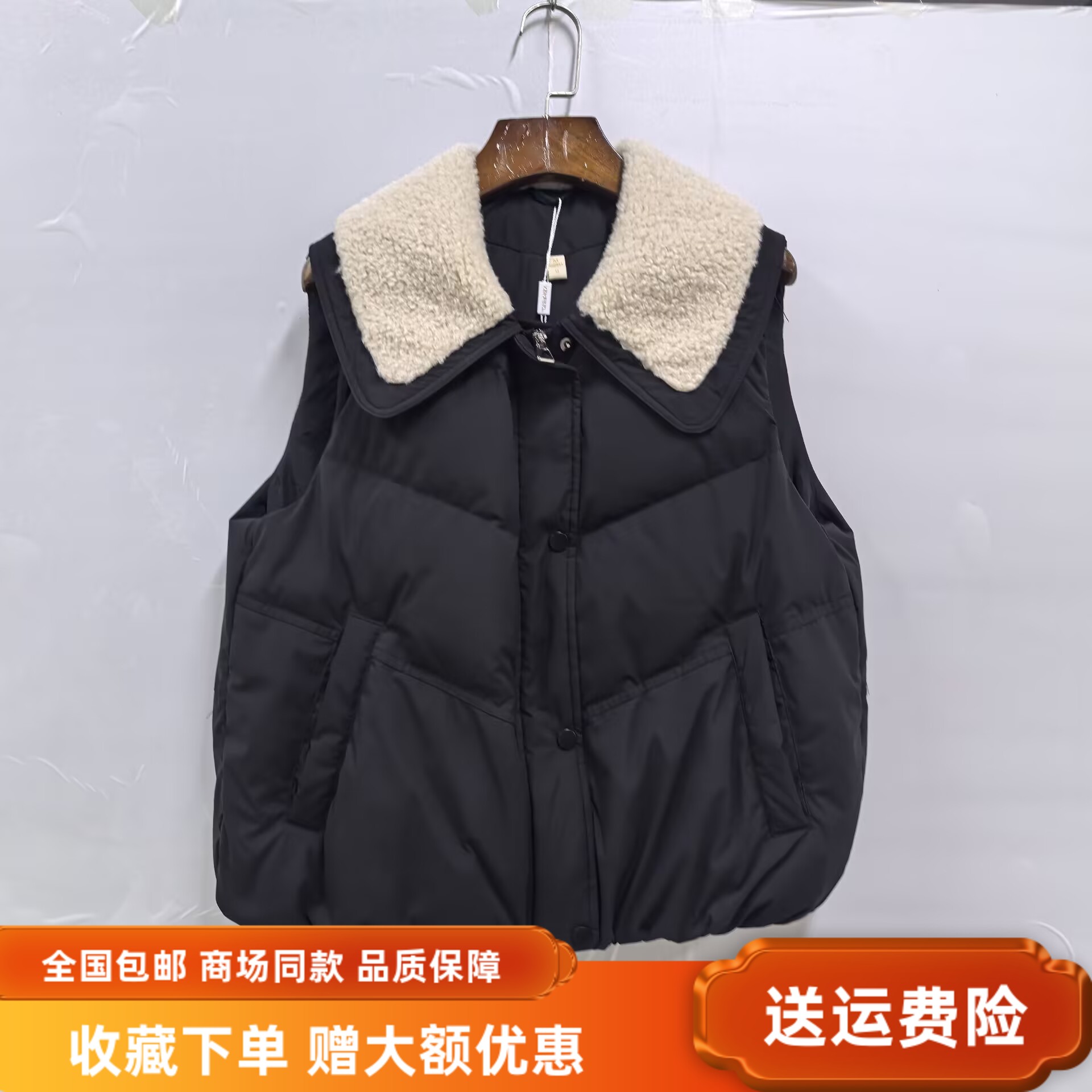 婉菲儿OSY-25D8723冬装2025女新款时尚白鹅绒短款羽绒服马甲外套