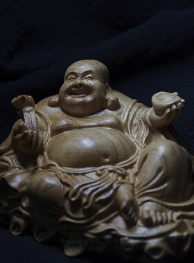 金丝楠木弥勒佛大肚笑佛像木雕根雕摆件家居工艺品佛像人物高档