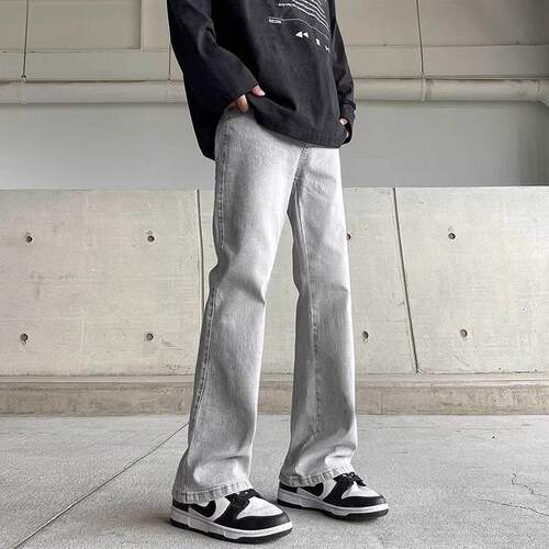 美式弯刀微喇叭复古牛仔裤 n320