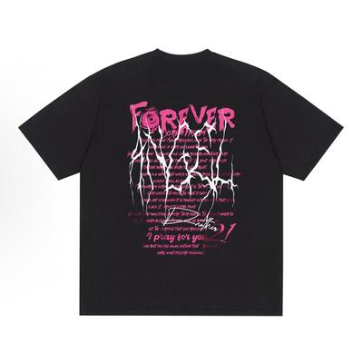 圆领短袖T恤简约套头男女上衣潮流宽松情侣