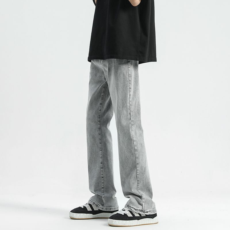 SMILE ISLAND 美式复古微喇潮牌纯色牛仔裤