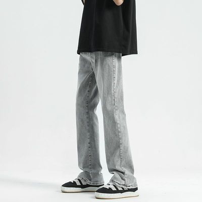 SMILE ISLAND 美式复古微喇潮牌纯色牛仔裤