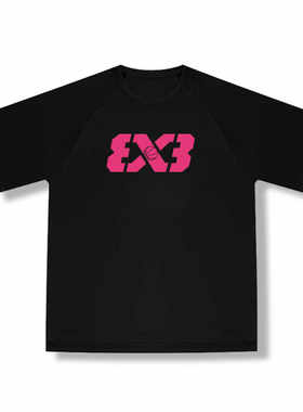 篮球3x3投篮服速干透气圆领运动美式短袖投篮T恤 男女同款
