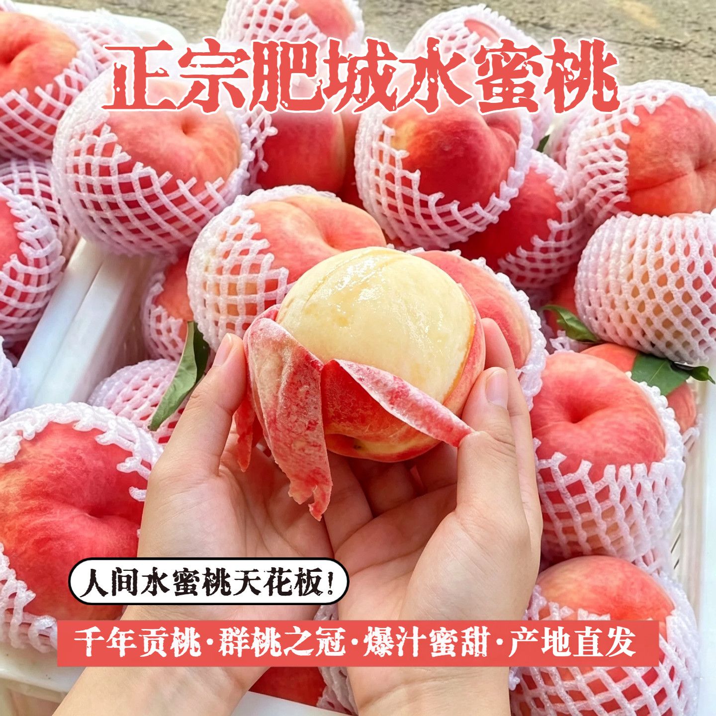 现摘山东肥城正宗水蜜桃脆甜多汁新鲜孕妇水果整箱包邮图片