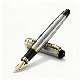 金属双色35大明尖钢笔成人书法练字墨囊墨水DIY总成钢笔印制LOGO
