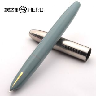 英雄怀旧钢笔老款复古经典箭标钢套铱金笔教师墨水墨囊两用暗尖笔