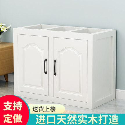 定做实木鱼缸底柜底座鱼缸柜子架子松木家用客厅水族箱隔断柜鞋柜