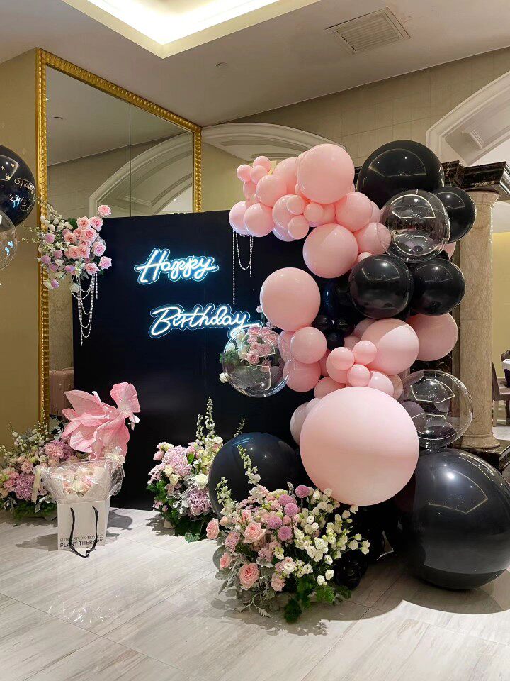 上海上门布置百天百日宴周岁成人生日kt板定制气球背景墙场景装饰
