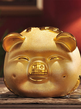 金色陶瓷金猪成人儿童存钱罐储蓄罐家居饰品吉祥物工艺品猪年摆件