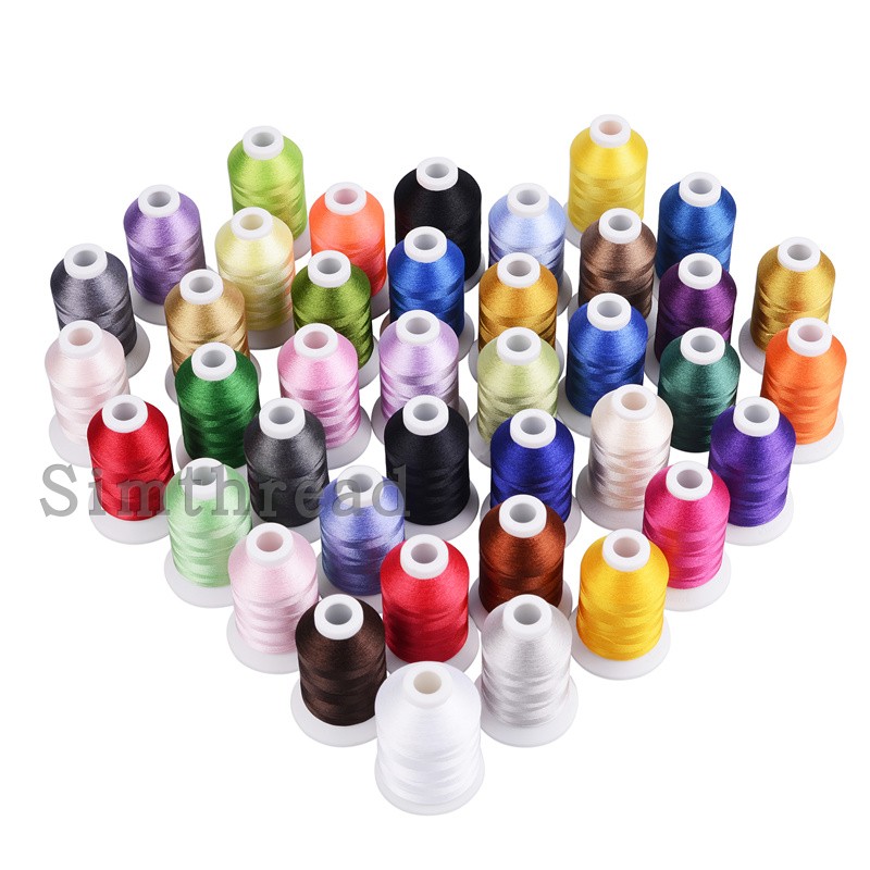 电脑绣花机专用绣线彩色冰丝绣花线75D/2 40色/套原版兄弟色