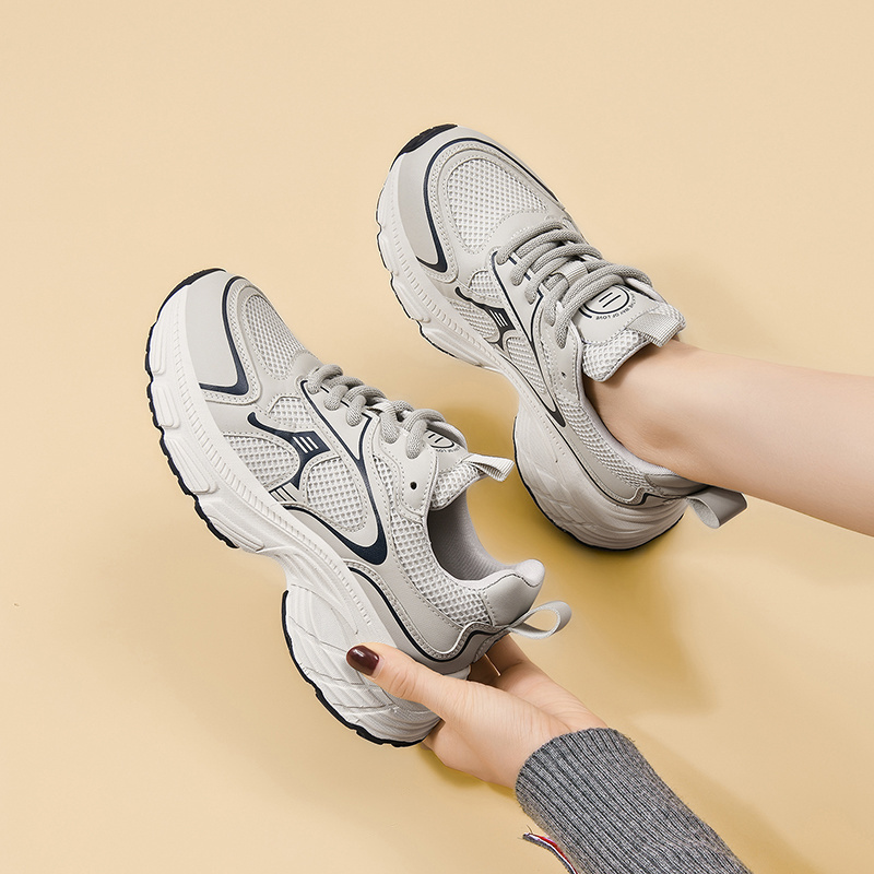 意尔康运动鞋女鞋2025新款老爹鞋秋冬季真皮鞋百搭妈妈鞋子女款