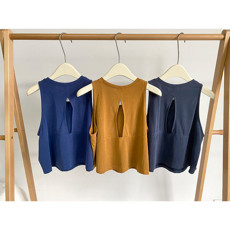 高端速干运动背心女宽松训练罩衫砍袖休闲跑步健身服瑜伽上衣t恤